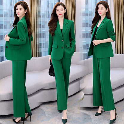 jinran 2022 Summer New Korean Fashion Elegant Women's Pants Suit Office Blazer Jacket Leisure Trousers Two Piece Set Female Clothing