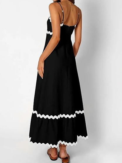 jinran Color Female Dresses Elegant Aesthetic Loose Summer 2024 Beach Women’s Long Dress High Waist Sleeveless Dress