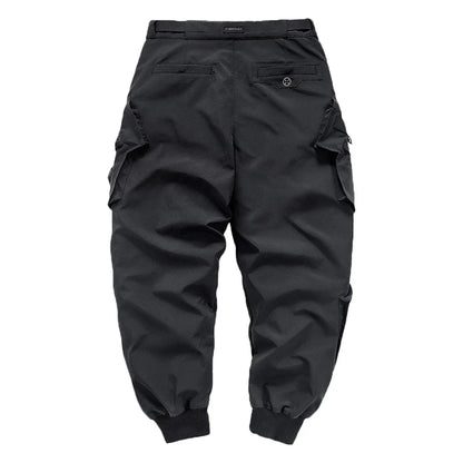 Streetwear Cargo Pants Harajuku Hip Hop Joggers Men Oversized Techwear Pants Multi Pockets Harem Pencil Trousers Black