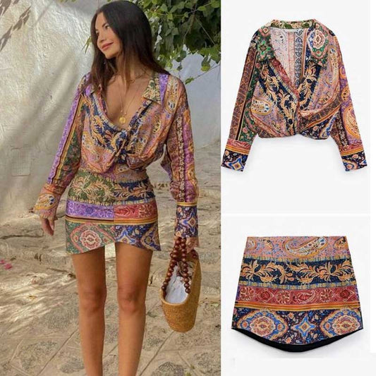 jinran Inspired floral printed dress women long sleeve bodycon dress V-neck sexy ladies party dress chic dress spring summer dress