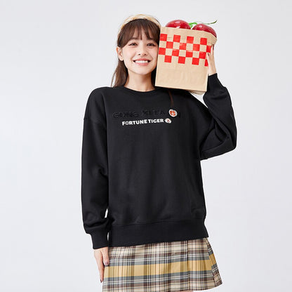 jinran Sweatshirt Women Lazy Loose 2022 Spring New Letter Bottoming Shirt All-Match Hoodies