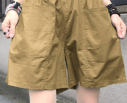 jinran Women Korean Fashion Cargo Shorts Summer High Waist Pockets Biker Baggy shorts Casual Vintage Bermuda Short Pants Streetwear