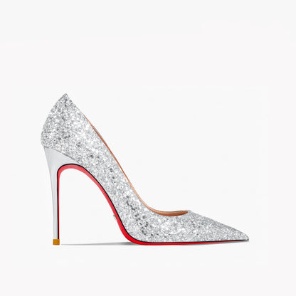 jinran 2024 Spring And Summer Women's High Heels Black Glittering Pumps Bridal Wedding Pointed Thin High Heels Sexy Party Shoes