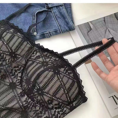 jinran Vintage Lace Tank Top Sexy Thin Breathable Beautiful Back Camisole Push Up Wireless Clothing 2022 New