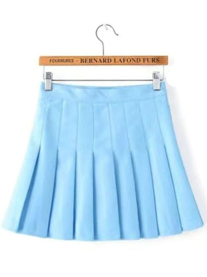 jinran Women Elegant High Waist Pleated A Line Skirt Summer Vintage Harajuku Y2K Plaid Korean Fashion Mini Kawaii Tennis Skirt Grils