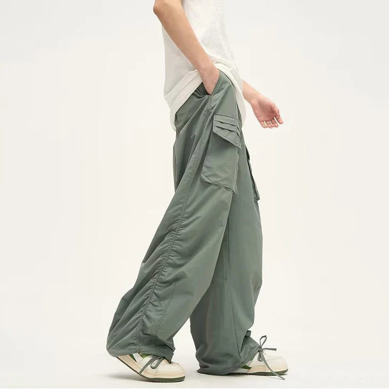 Parachute Cargo Pants Men Oversize Cargo Trousers Male Y2K Sweatpants Men High Waist Japanese Streetwear Hip Hop