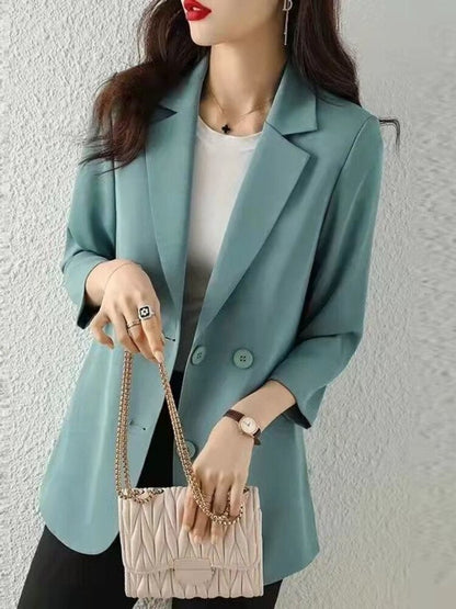 jinran Jacket Women's Summer Short Korean Loose Seven Sleeve Casual Chiffon Sunscreen Suit Women Blazer Suit Women Suit Women