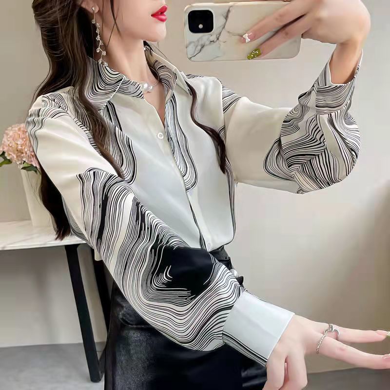 jinran Chiffon Blouse for Women Shirt with A Sense of Design Spring Summer Women Fashion Boho Top Women Korean Fashion Shirts