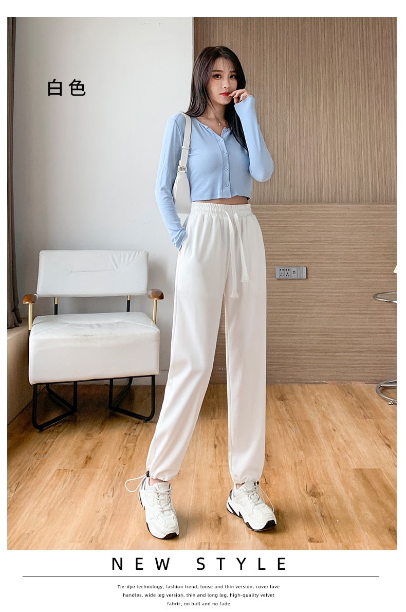 jinran Female New Korean Fashion Wide Leg Pants Women'S Loose In Spring And Autumn, Showing The Trend Of Little Chap Sportswear Lady