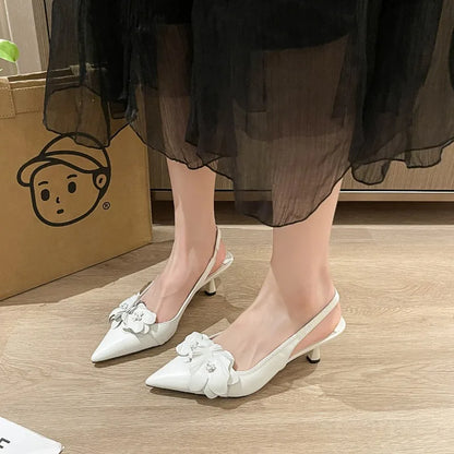 jinran 2024 Ladies Summer New Fashion Flower Brand Design Women Sandals Casual Solid Color Party Dress Women Stiletto Heels Zapatos