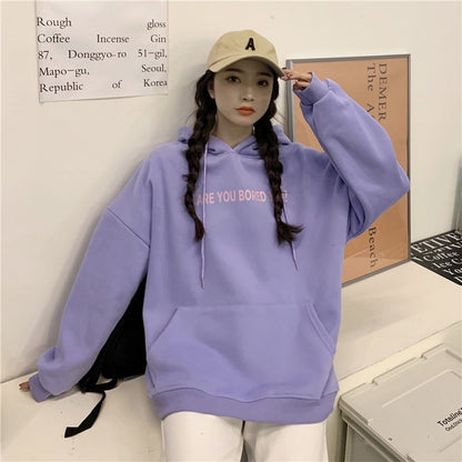 jinran College Style New White Baggy Pullover Fashion Letter Printing Harajuku Sweatshirt Casual Lazy Raglan Sleeves Drawstring Hoodie