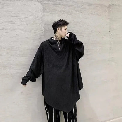 Black Oversized Hoodies Man Clothing Casual Punk Oversized Hoodies Men Sweatshirts New Spider Web Grunge Gothic Hooded