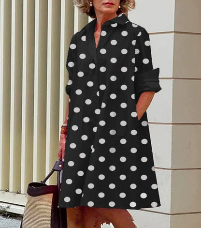 jinran Elegant Women Solid Shirt Dress Summer Casual Turn-down Collar Long Sleeve Midi Dresses Fashion Print Streetwear Dress Vestidos