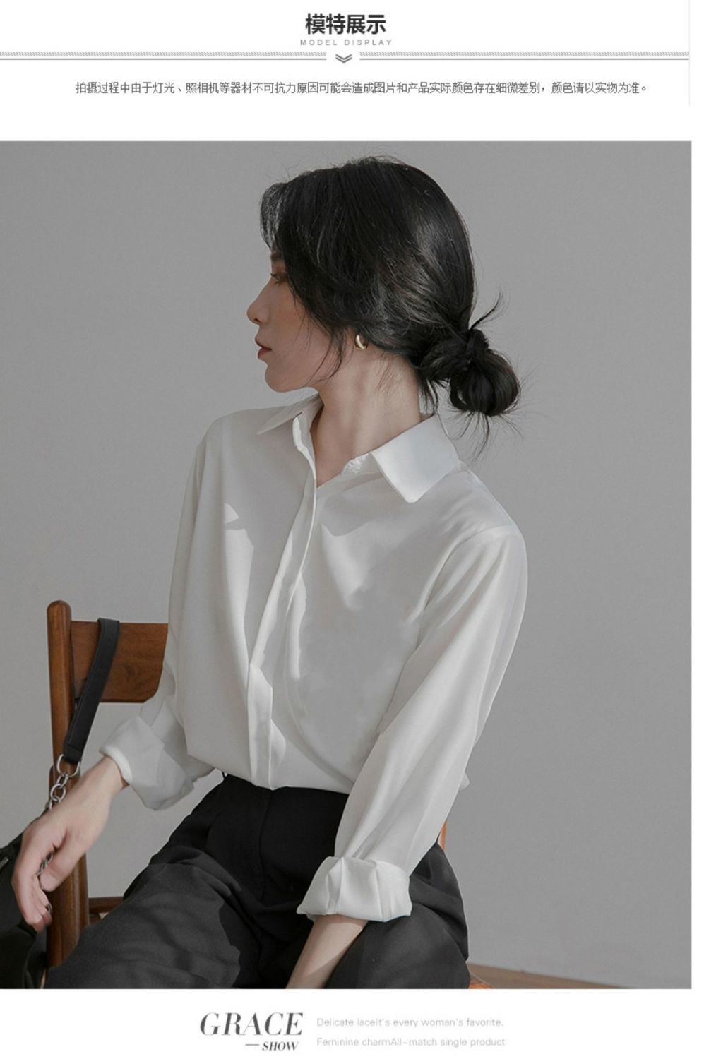 jinran Spring Summer Women Fashion Tunic Chiffon Blouse Shirts for Women Office Clothes Elegant Blouse White Shirt