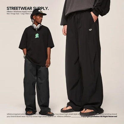 Parachute Wide Leg Pants Men Baggy Trousers Male Joggers Sweatpants Oversized Loose Casual Sports Streetwear Hip Hop