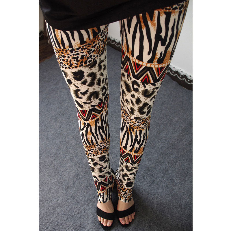 jinran Spring And Summer New Women's Plus Size Leopard Print Cropped Pants Breathable Hip Lift Leggings Women