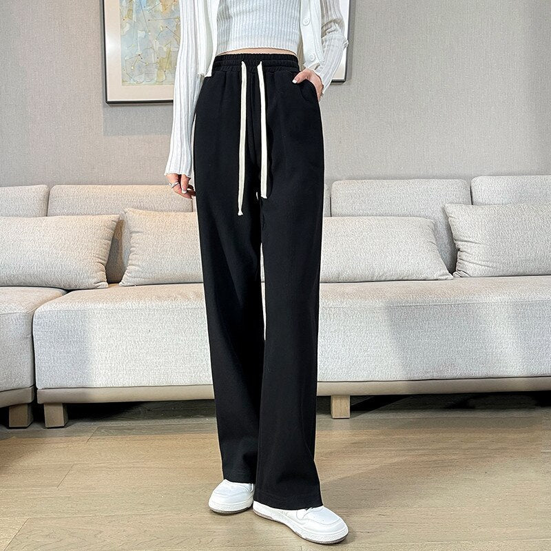 jinran Casual Wide Leg Pants Women'S Spring Autumn New Korean Female Loose High Waist Thin Hanging Feeling Versatile Long Trousers