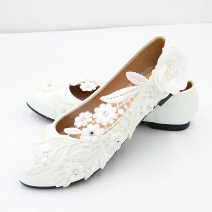 jinran White Flower Pumps New Arrival Womens Wedding Shoes Bride High Heels Platform Shoes for Woman Ladies Party Dress Shoes