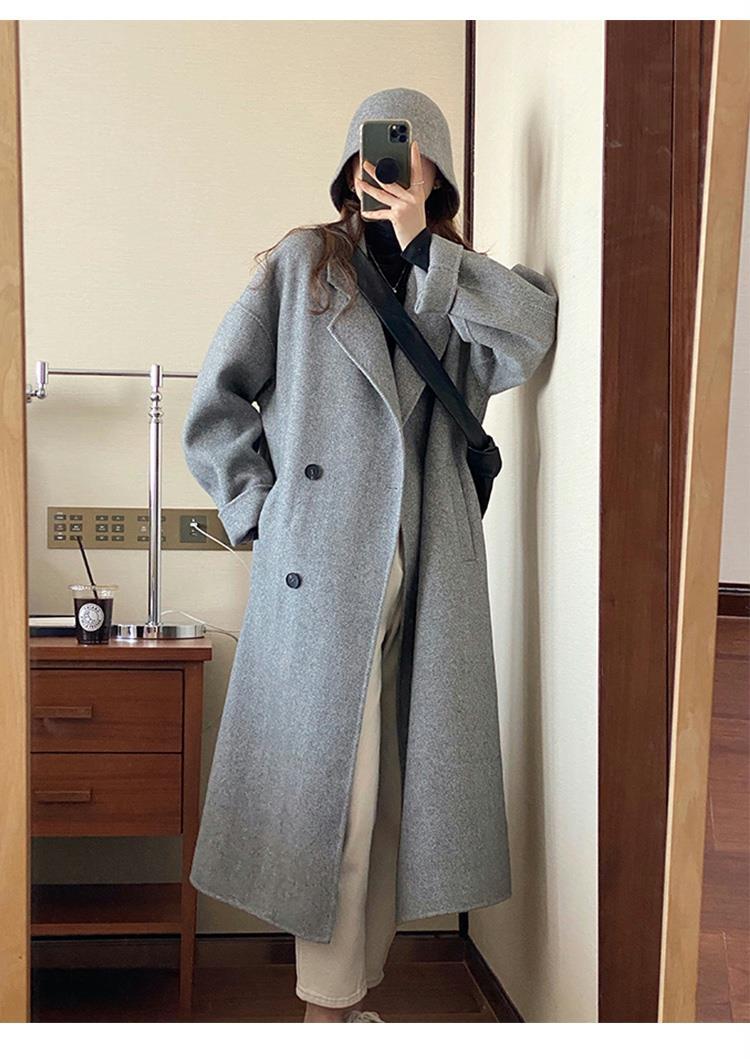 jinran 2022 New Autumn and Winter Suit Collar Camel Colored Woolen Coat Women Knee Length Wool Coat Coat Women Winter Jacket Long Coat