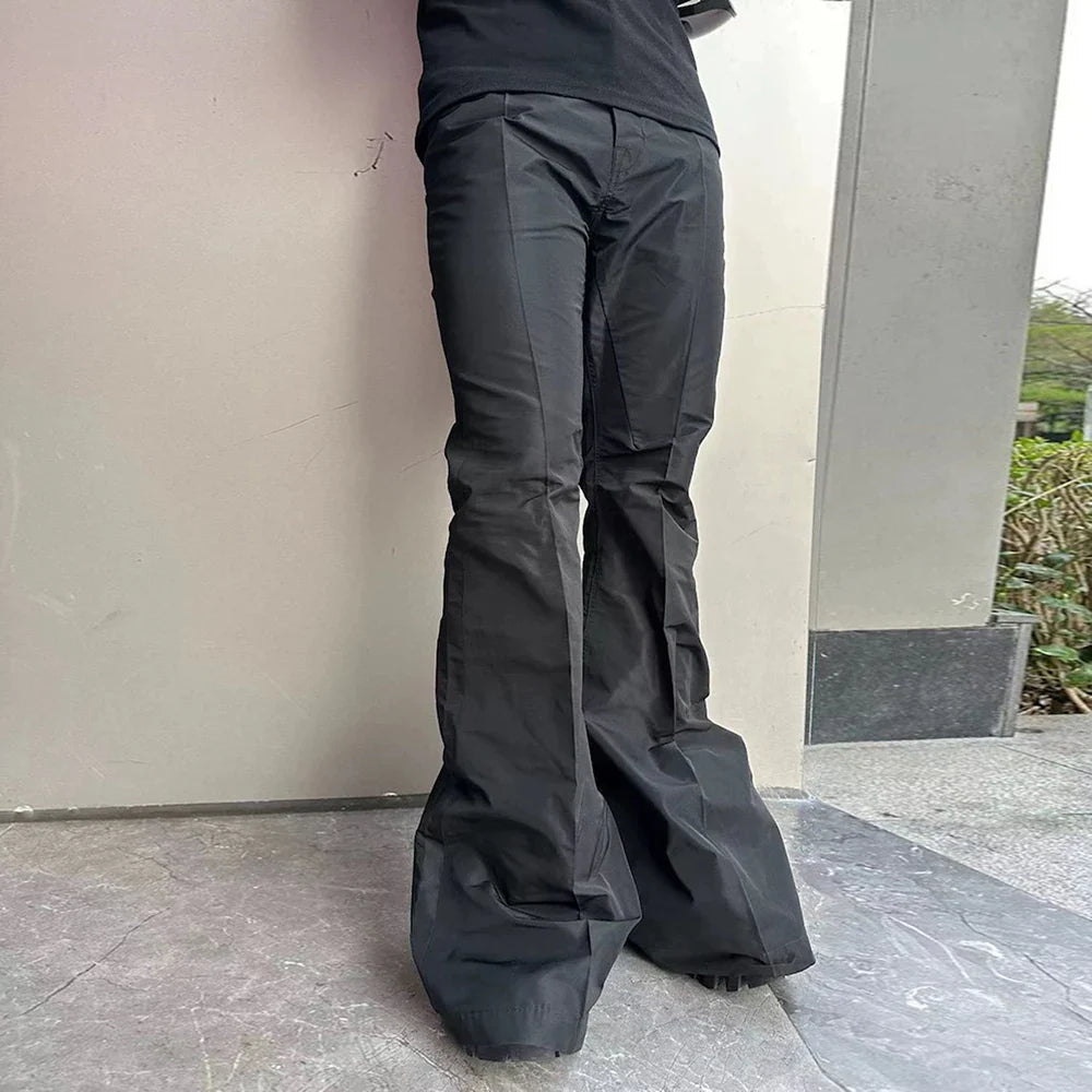 High Street Black Color Boot Cut Mens and Women Wide Leg Baggy Casual Flare Pants Oversized Ropa Hombre Loose Black Trousers