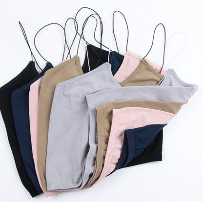 jinran Women Solid Basic Cami Crop Tops 2022 Female Spaghetti Strap Backless Camisole Teen Girls Casual Summer Sexy Seamless Sling Vest