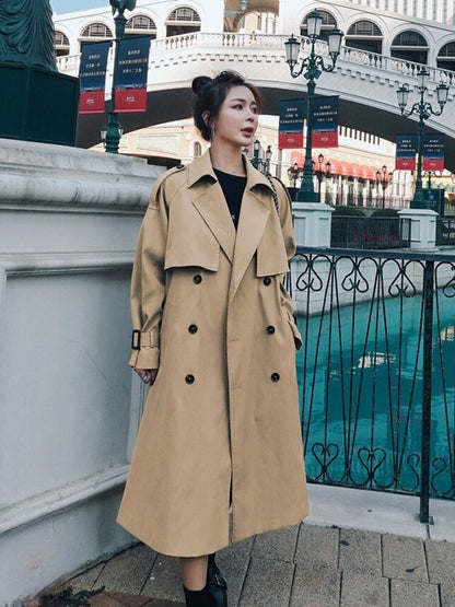 jinran Trench Coat for Women 2022 Autumn Winter New Loose Coat Women's Casual Long Windbreaker Clothing Female Coats and Jackets Women