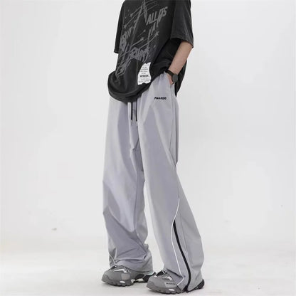 Parachute Sports Pants Joggers Men Korean Oversize Wide Leg Trousers Male Sportswear Casual Loose Streetwear Hip Hop