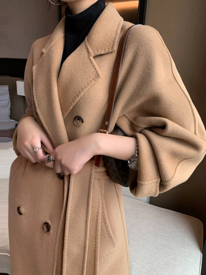 jinran Cotton Padded Autumn Winter New Classic Camel Wool Coat Loose Fashion Joker Temperament Woolen Coat Coats and Jackets Women