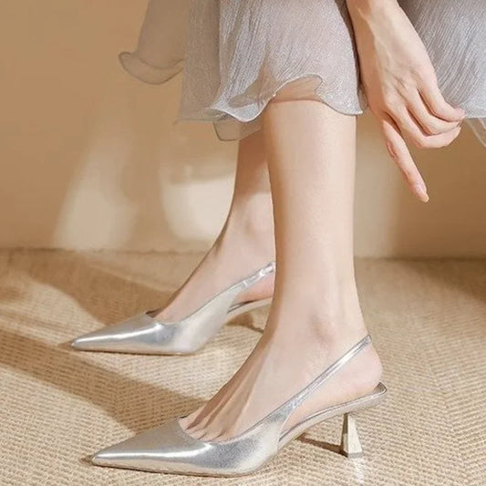 jinran Sexy Thin Heels Party Women's Pumps 2023 Summer Women Shoes Pointed Toe Fashion High Heel Comfortable Shallow Shoes Silver