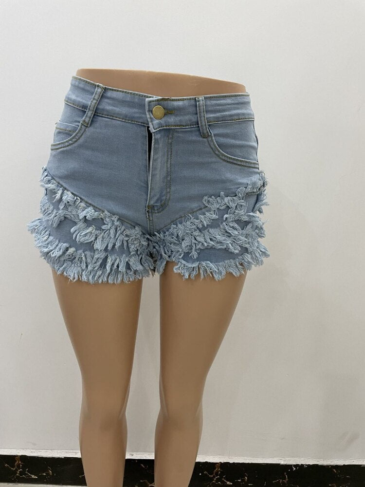 jinran 2022 New Edging Ruffled Denim Shorts Fashionable Ladies Skirt Pants Short Jeans Pants for Women  Pockets Casual Women Clothing