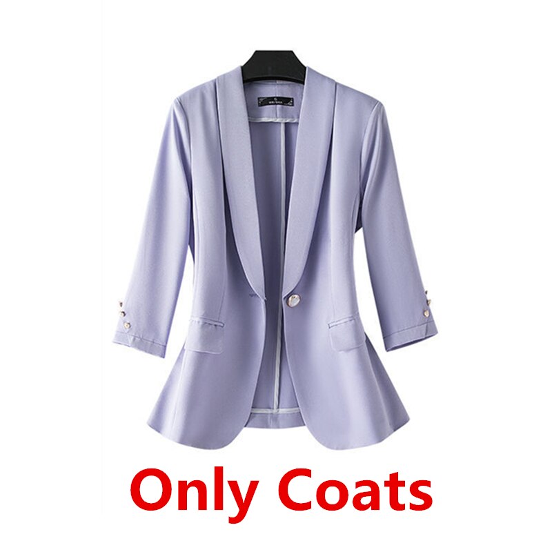 jinran Women's High-End Graceful Work Clothing 2022 Spring Summer Thin Office Lady Elegant Purple Suit Coats+Sling Vest+Pants Outfits