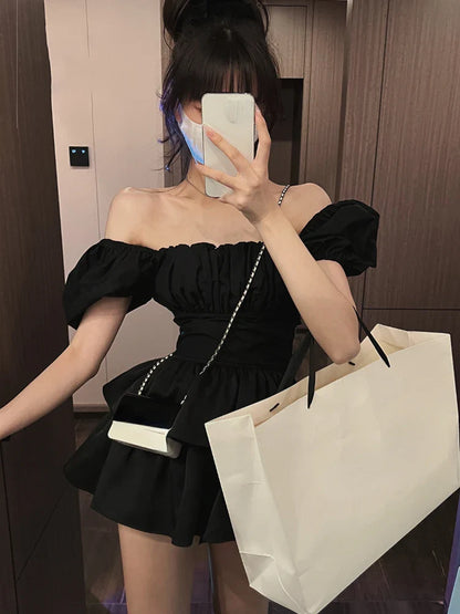 jinran White Sexy Backless Mini Dress Women Korean Fashion Casual Elegant Party Dress Female Ruffle Kawaii Lolita Party Y2k Dress