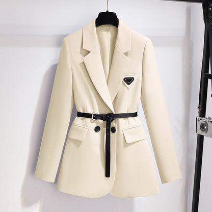 jinran Women Elegant Purple Casual Blazer Spring Autumn 2022 Korean Fashion High-End Suit Coat with Belt Office Lady Work Jacket New