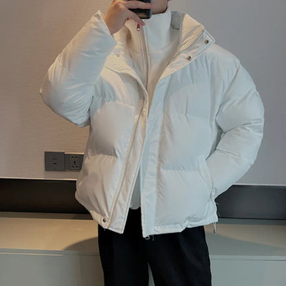 Winter Jacket Men Two Fake Pieces Puffer Parkas Fashion Oversize Thicken Warm Zipper Jackets Casual Hiphop Overcoat Men Clothing