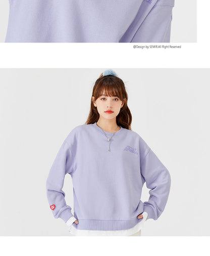 jinran Sweatshirt Women Fake Two-Piece Hoodies 2022 Spring New Gray Simple Sweet And Cool Love Girls Loose Top