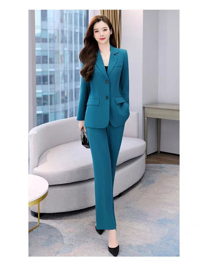 jinran 2022 Summer New Korean Fashion Elegant Women's Pants Suit Office Blazer Jacket Leisure Trousers Two Piece Set Female Clothing