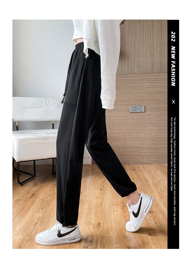 jinran Female New Korean Fashion Wide Leg Pants Women'S Loose In Spring And Autumn, Showing The Trend Of Little Chap Sportswear Lady