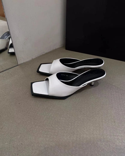 jinran Open Toe Women Sippers Summer Outside Mules Shoes Thin High Heels Party Pumps Sexy Wedding Sandals Size 35-39 Gold White Silver