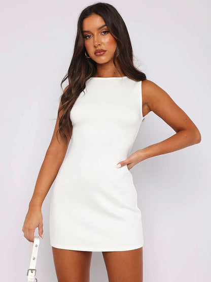 jinran Sexy Women Party Evening Dress 2024 Summer Casual Elegant Fashion Mini Dress Sleeveless Wrap Y2K Basic Vest Dresses Outifts