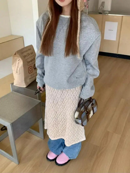 jinran Korean Fashion See-through Lace Dress Women Clothing Long Sleeve Streetwear Sheer Spring 2024 Party Dress Chic Vestidos