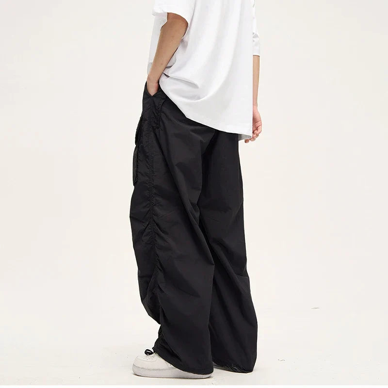 Parachute Cargo Pants Men Oversize Cargo Trousers Male Y2K Sweatpants Men High Waist Japanese Streetwear Hip Hop