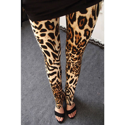 jinran Spring And Summer New Women's Plus Size Leopard Print Cropped Pants Breathable Hip Lift Leggings Women