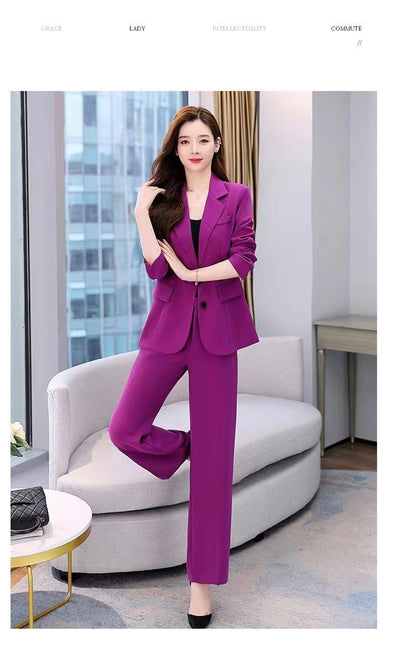 jinran 2022 Summer New Korean Fashion Elegant Women's Pants Suit Office Blazer Jacket Leisure Trousers Two Piece Set Female Clothing