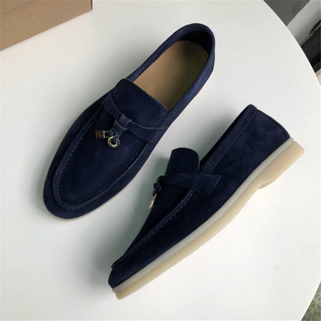 jinran Brand Summer Walk Flat Shoes Woman KidSuede Loafers Leather Fringe Mules Round Toe Flat Casual Shoes Spring Walking Shoes 2022