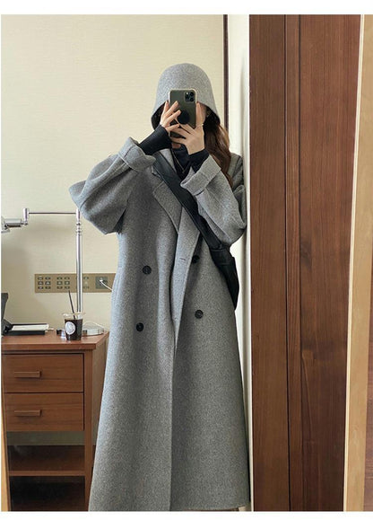 jinran 2022 New Autumn and Winter Suit Collar Camel Colored Woolen Coat Women Knee Length Wool Coat Coat Women Winter Jacket Long Coat