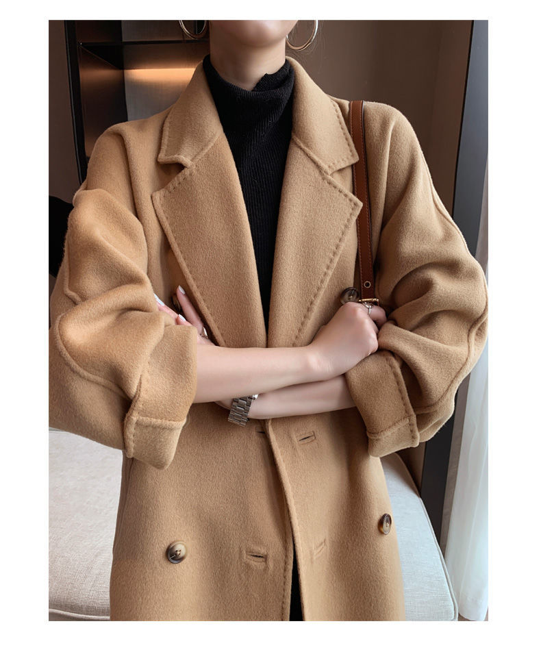 jinran Cotton Padded Autumn Winter New Classic Camel Wool Coat Loose Fashion Joker Temperament Woolen Coat Coats and Jackets Women