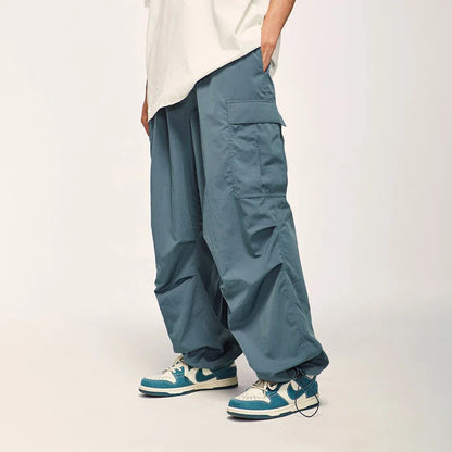 Baggy Cargo Pants Men Green Parachute Wide Leg Trousers Male Black Oversize Loose Casual Streetwear Hip Hop Waterproof