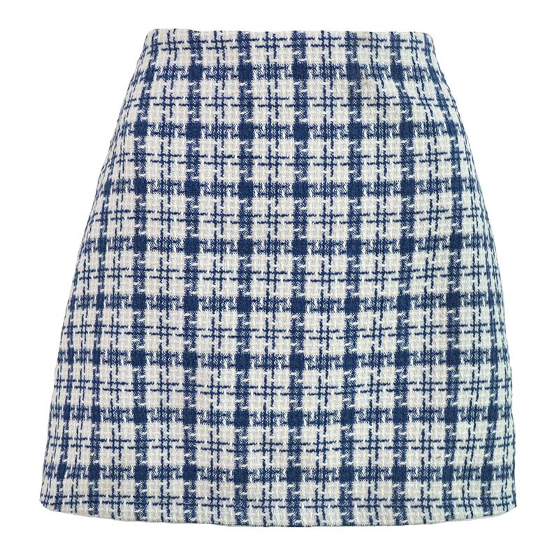 jinran Sweet Kawaii Plaid Women Mini Skirt Korean Fashion Zipper Girl Pencil Miniskirt Preppy Summer Y2k Trend Clothes