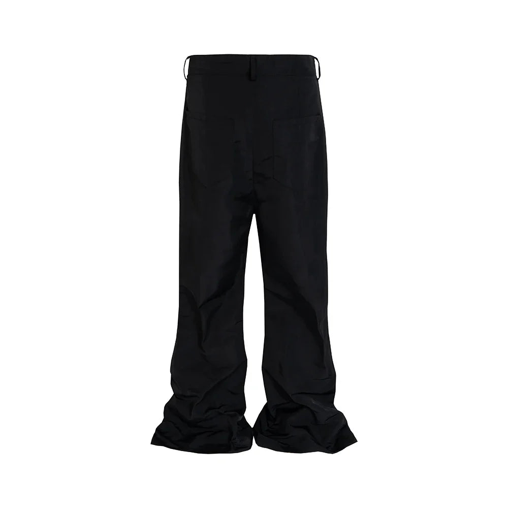 High Street Black Color Boot Cut Mens and Women Wide Leg Baggy Casual Flare Pants Oversized Ropa Hombre Loose Black Trousers