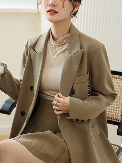 jinran Black Suit Coat Female Autumn Winter 2022 New High-level Design Early Autumn Loose Suit Blazers for Women Blazers for Women